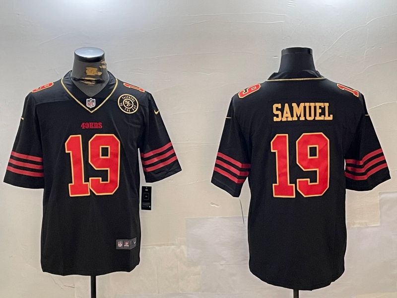 Men San Francisco 49ers #19 Samuel Black Gold 2024 Nike Limited NFL Jersey style 12302